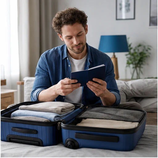 Pașaport și bagaj pregătite pentru o escapadă