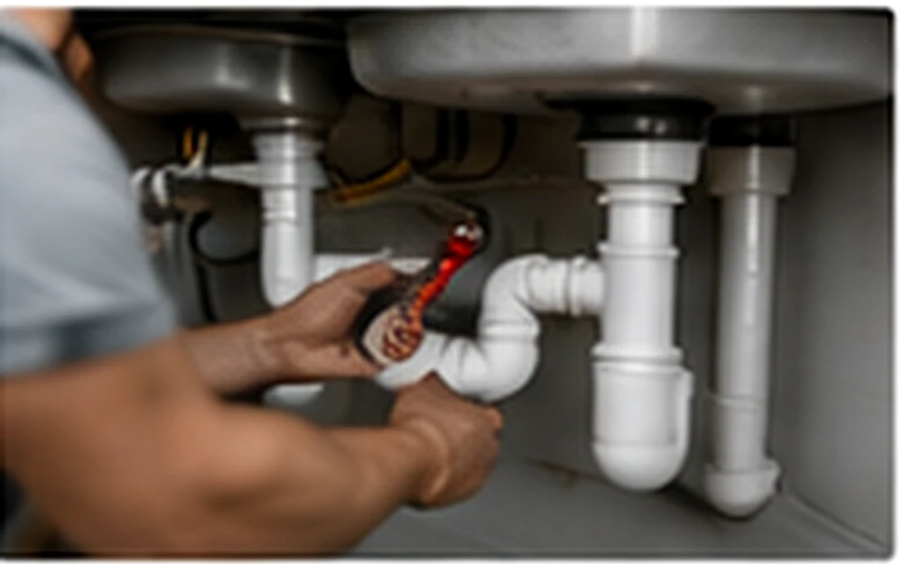 Instalator care verifică o pierdere de apă