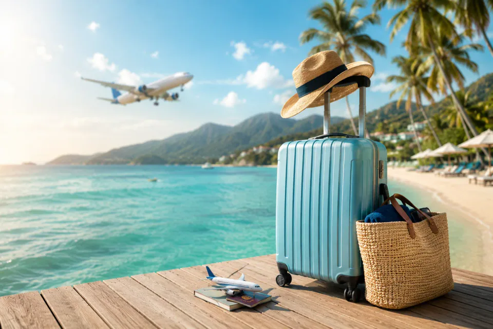 Bagaj pregătit pentru o vacanță la mare