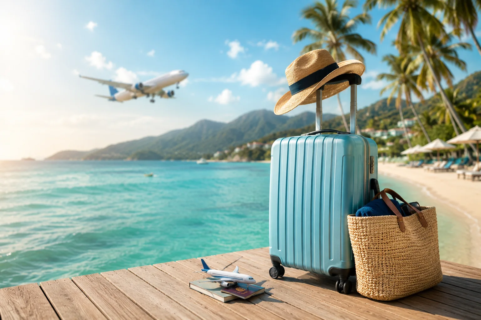 Bagaj pregătit pentru o vacanță la mare